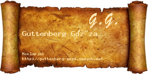 Guttenberg Géza névjegykártya