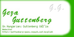 geza guttenberg business card
